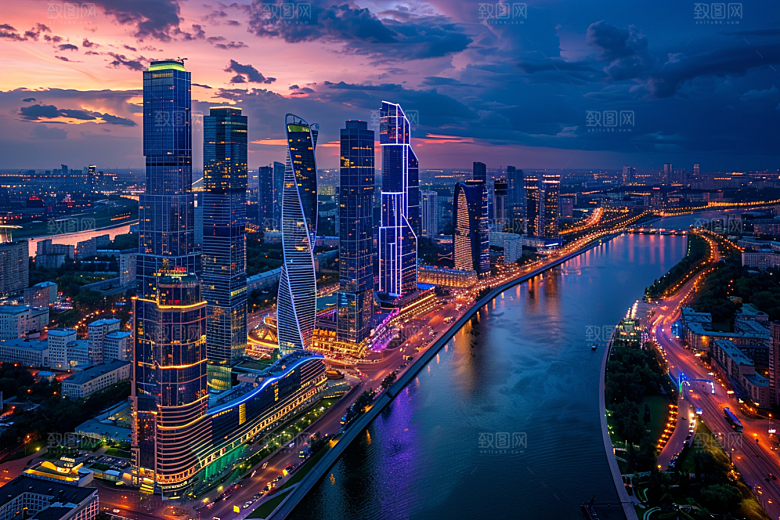城市航拍建筑时尚摄影图