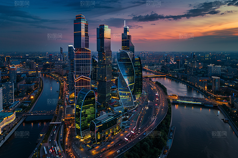 城市航拍俯拍高清摄影图