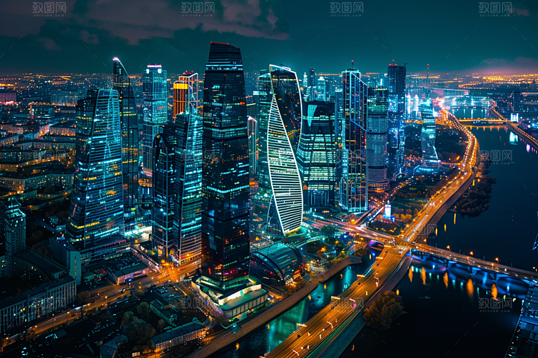 城市航拍建筑高楼大厦摄影图