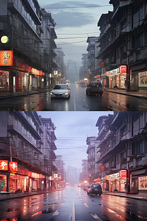 城市街景建筑游戏原画素材