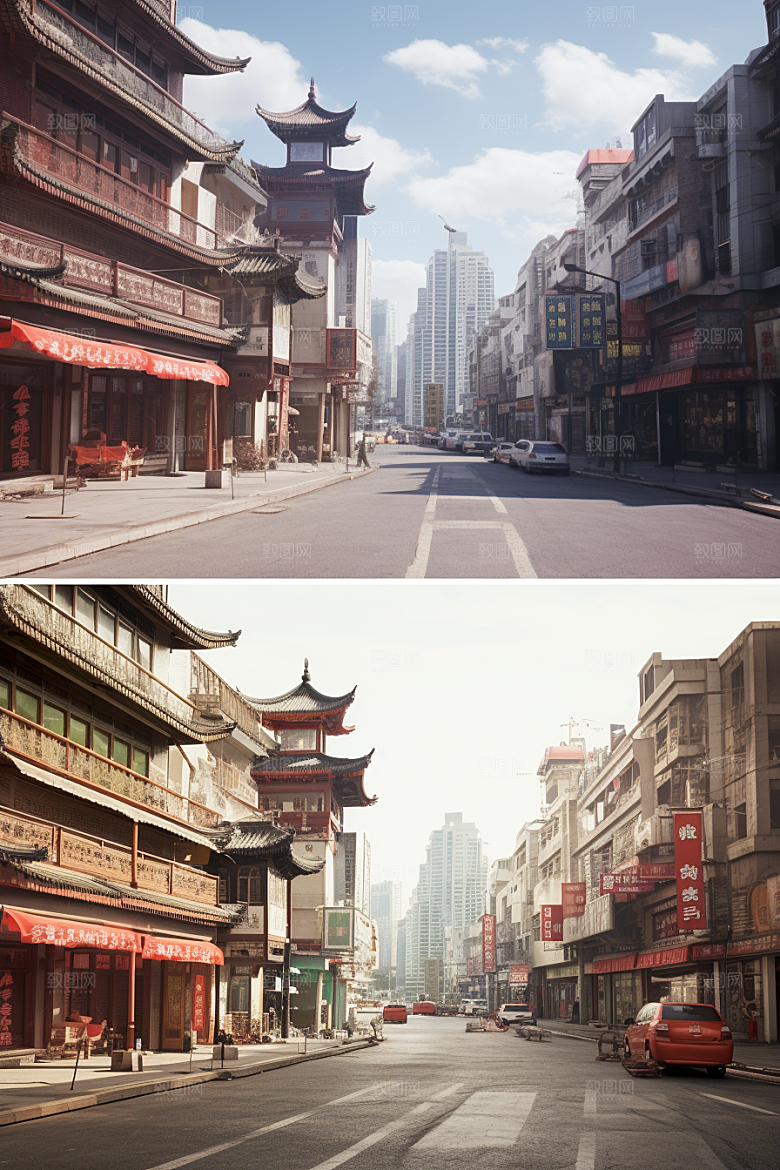 城市街景高清建筑素材