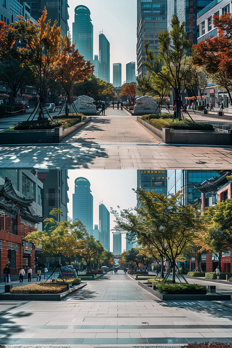 城市街景氛围超现实素材
