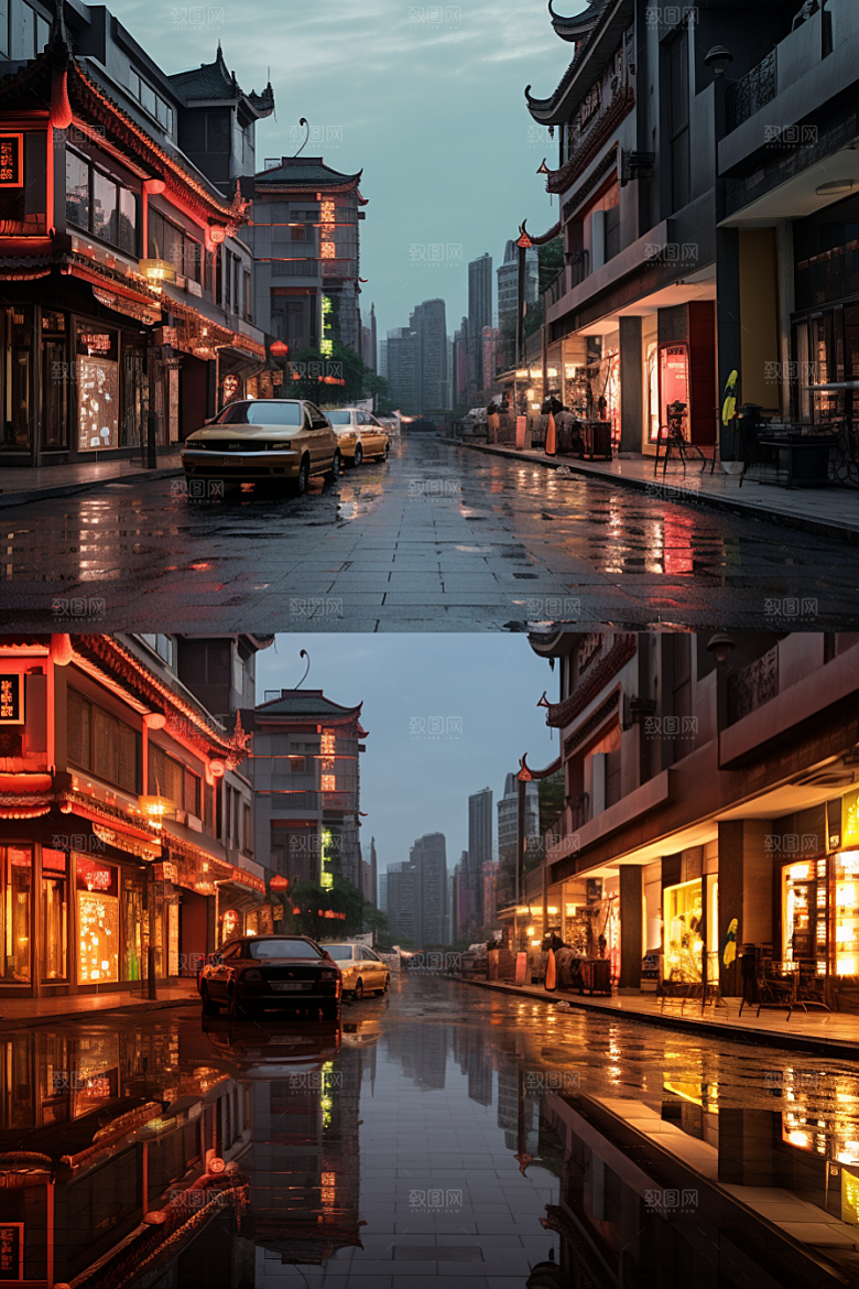 城市街景街道都市素材