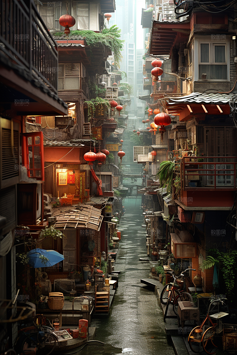 城市街景游戏原画氛围素材
