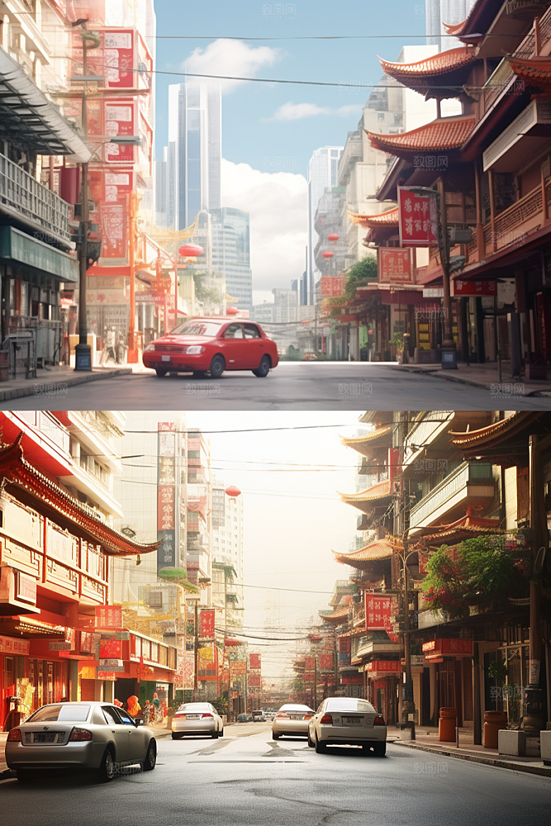 城市街景超现实都市素材