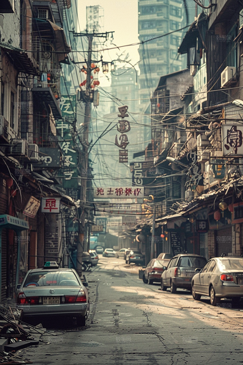 城市街景游戏原画街道素材