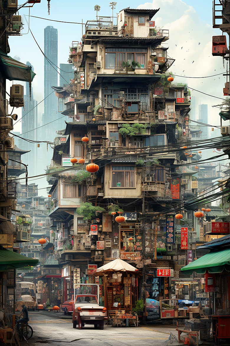 城市街景超现实街道素材