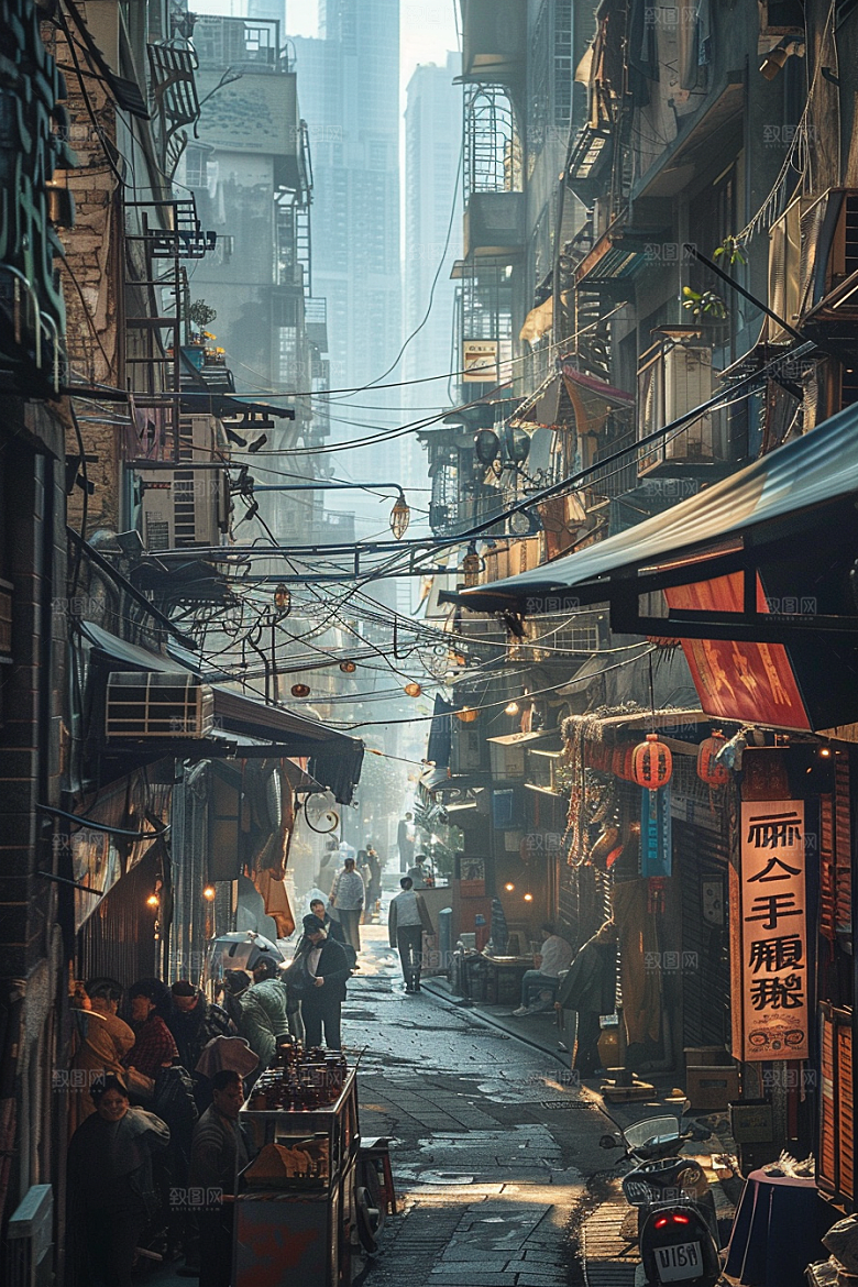 城市街景氛围街市素材
