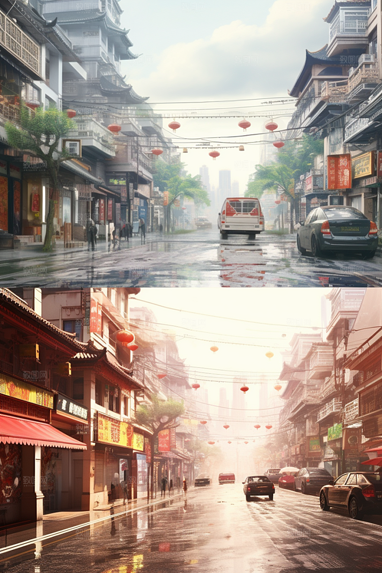 城市街景高清赛博朋克素材