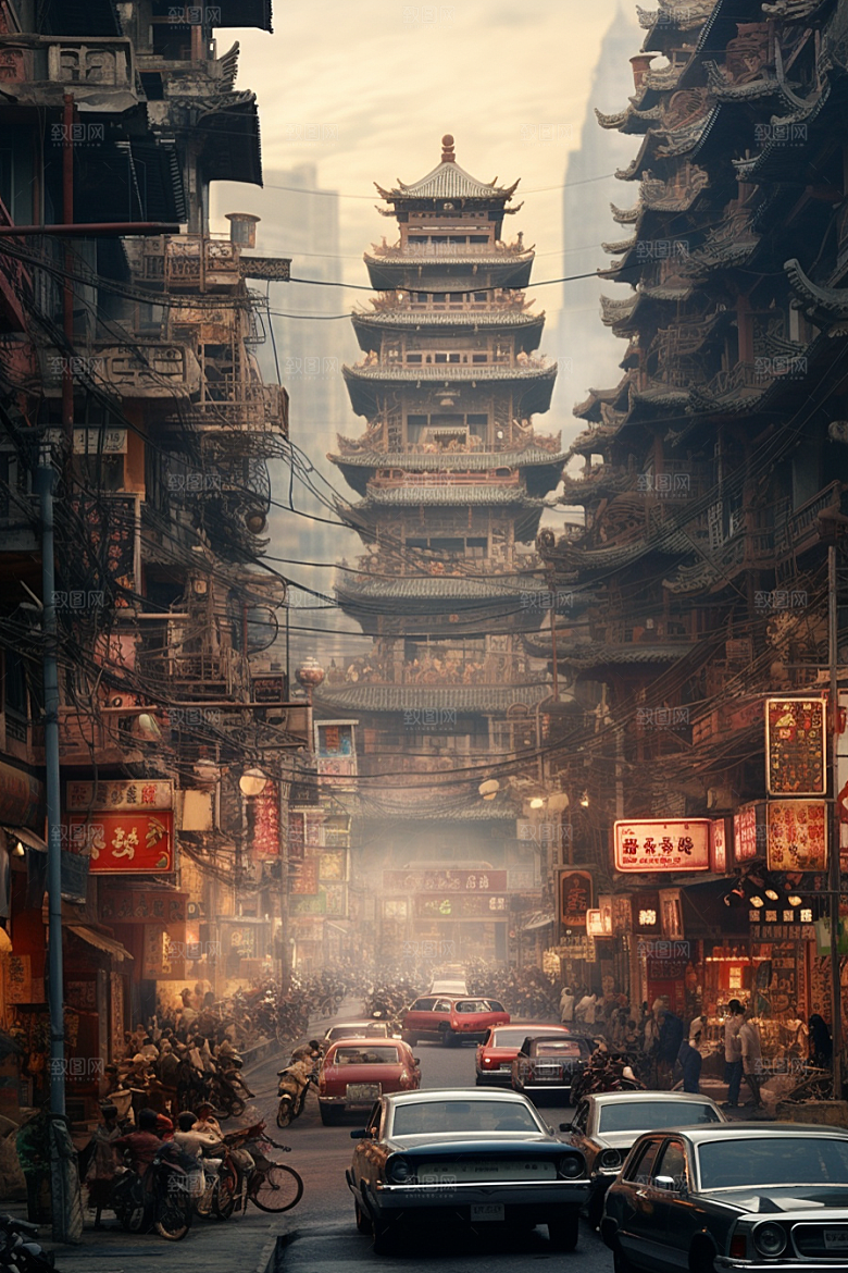 城市街景赛博朋克高清素材
