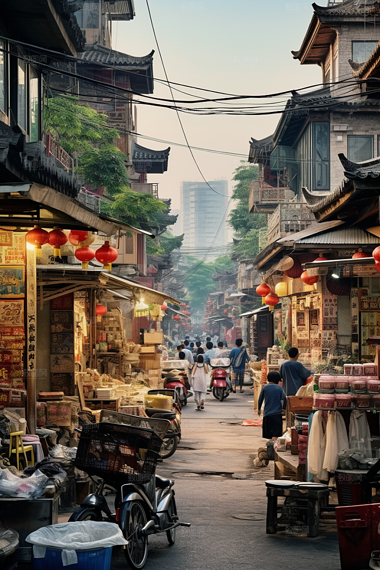 城市街景游戏原画建筑素材
