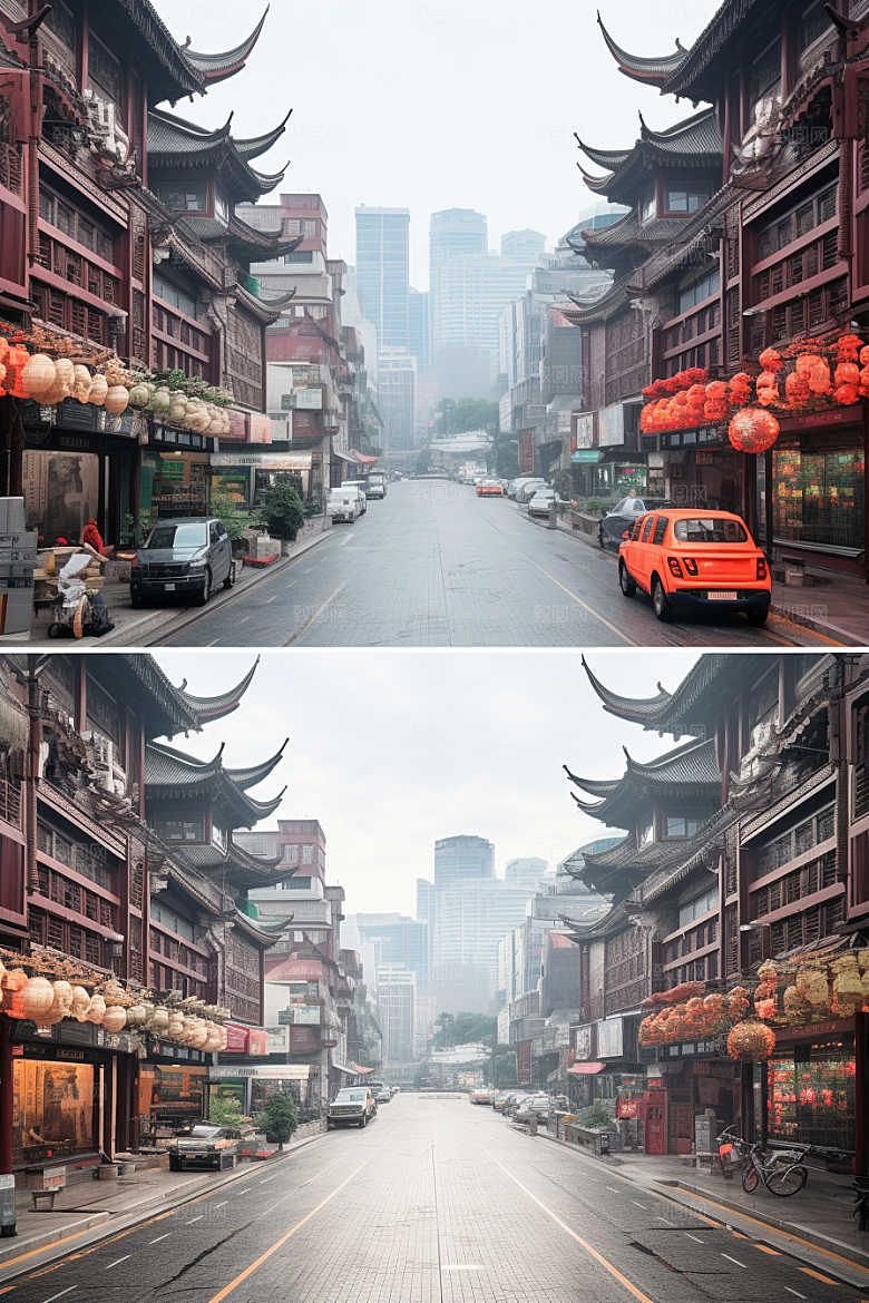 城市街景赛博朋克游戏原画素材