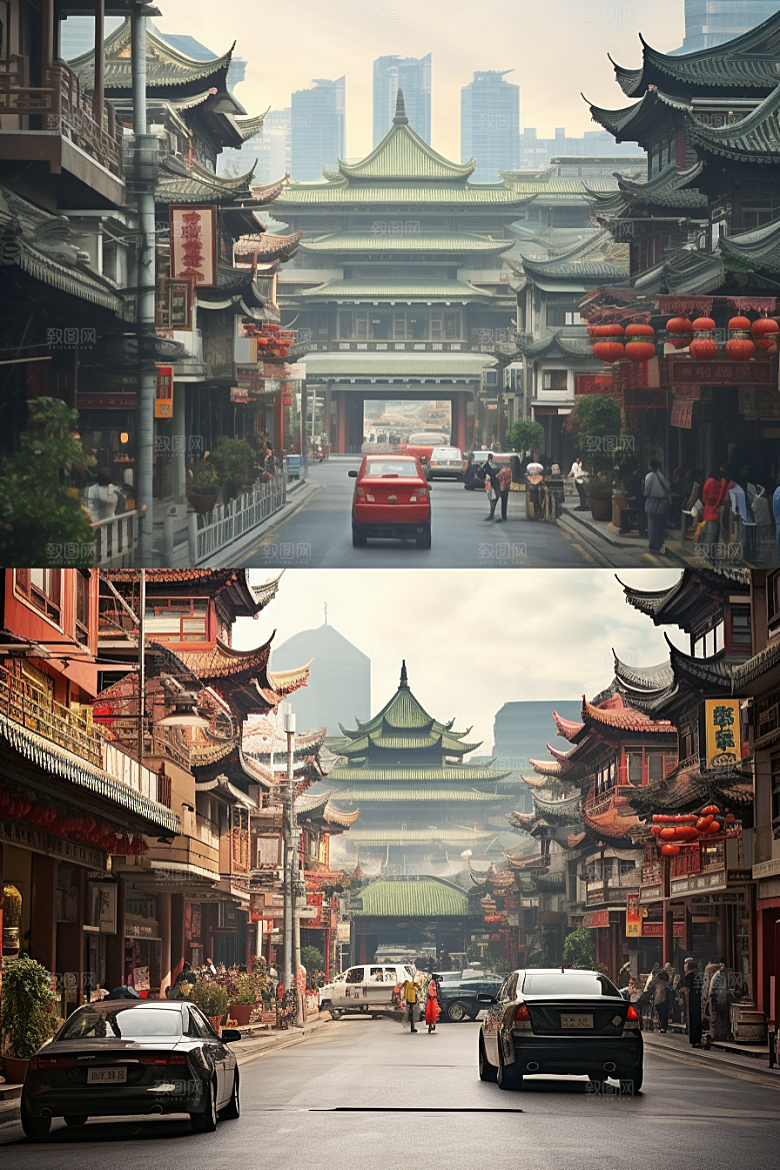城市街景超现实都市素材