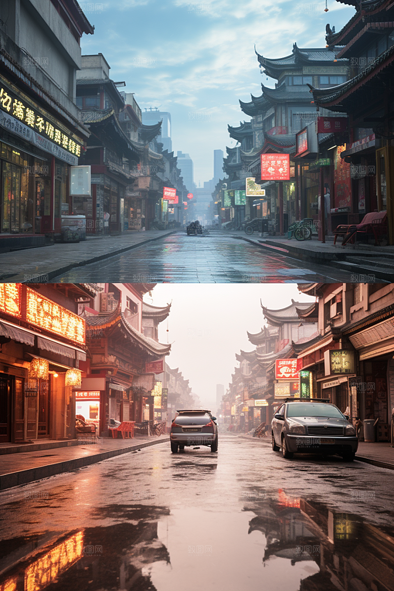城市街景建筑游戏原画素材