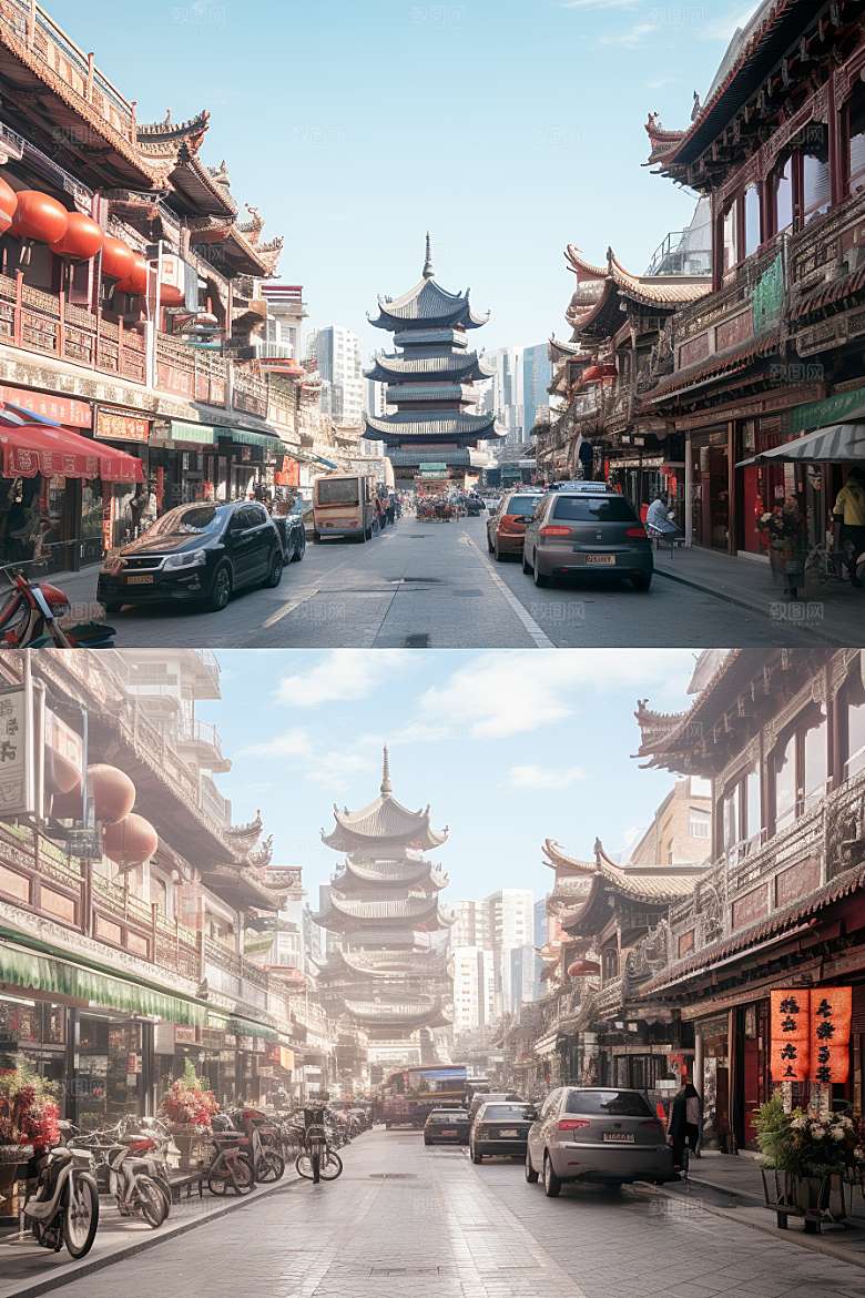 城市街景街道赛博朋克素材