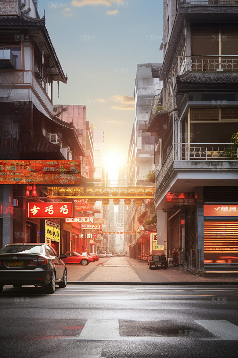 城市街景建筑赛博朋克素材