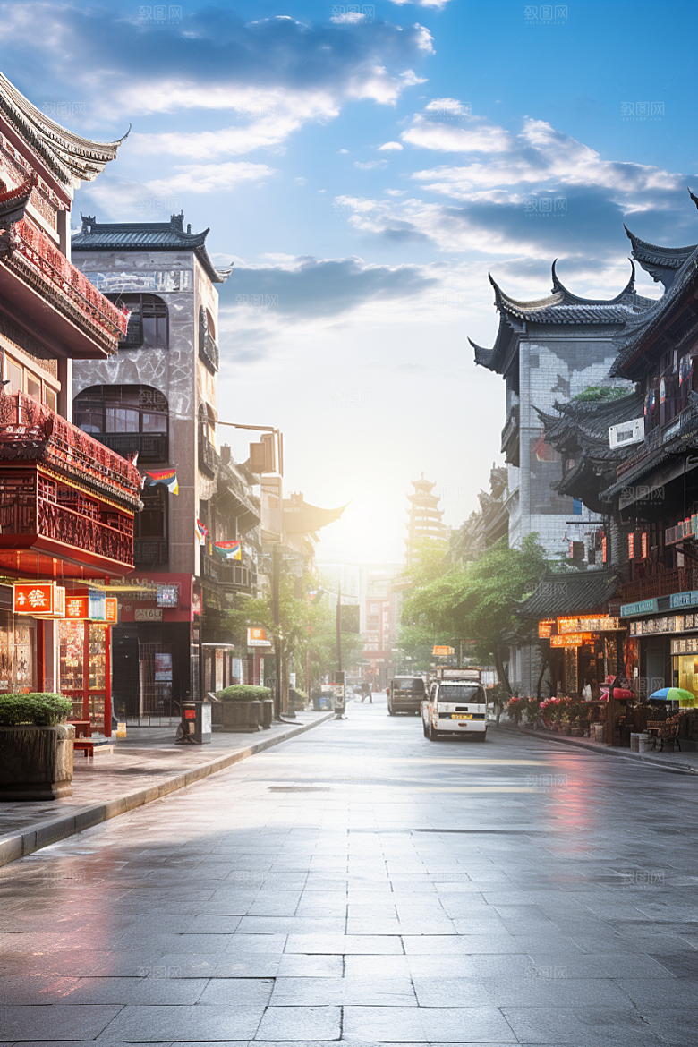 城市街景游戏原画街道素材