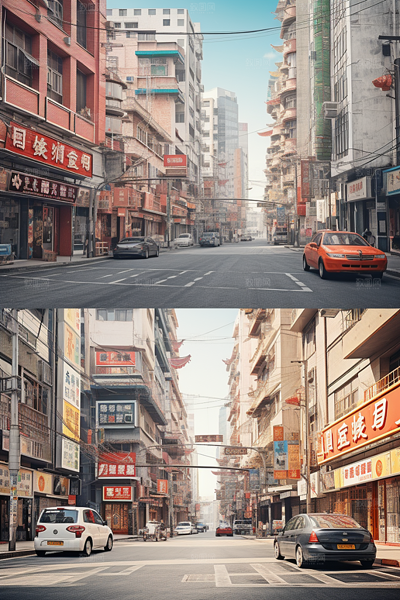 城市街景高清氛围素材