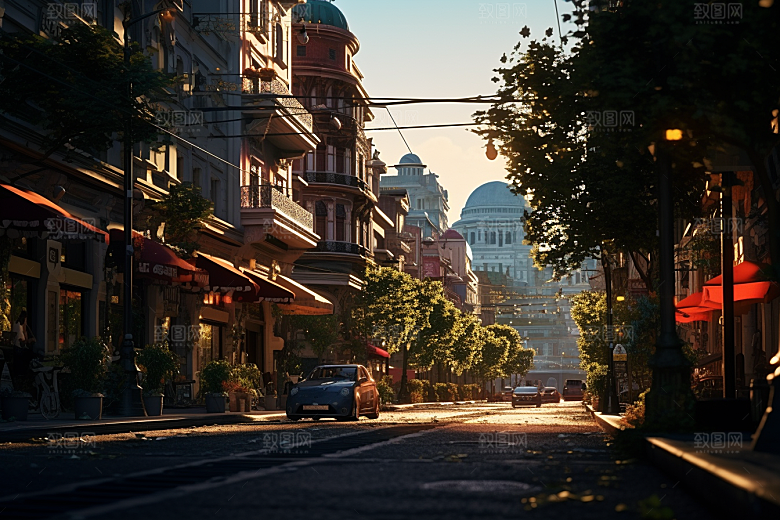 城市街景高清氛围素材