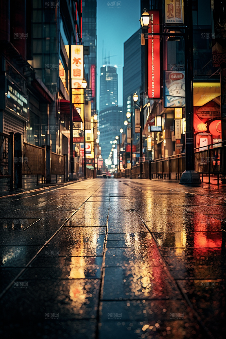 城市街景氛围赛博朋克素材