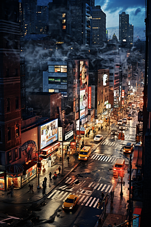 城市街景街道街市素材