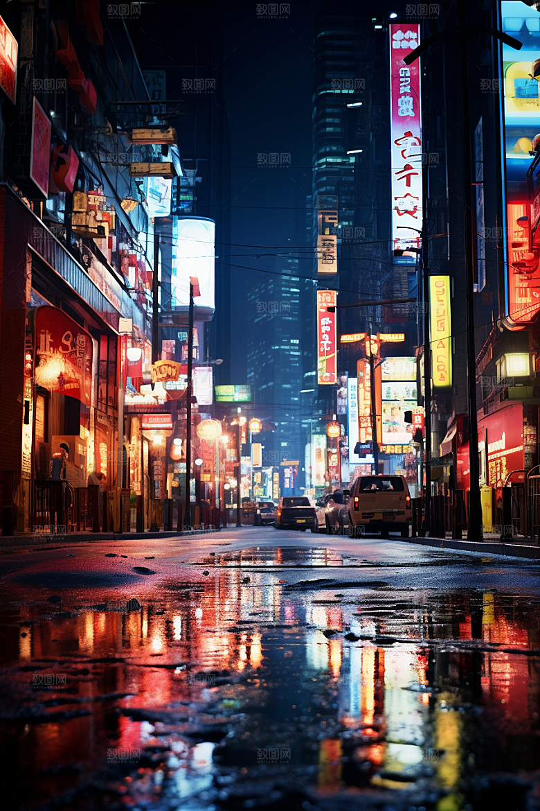 城市街景超现实高清素材