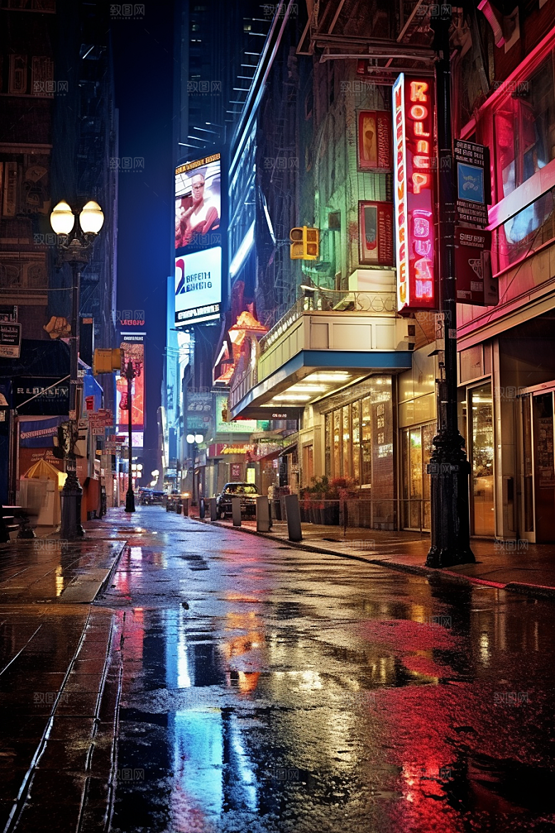 城市街景超现实赛博朋克素材