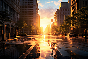 城市街景超现实游戏原画素材