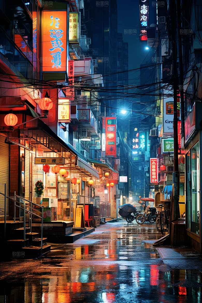 城市街景赛博朋克都市素材