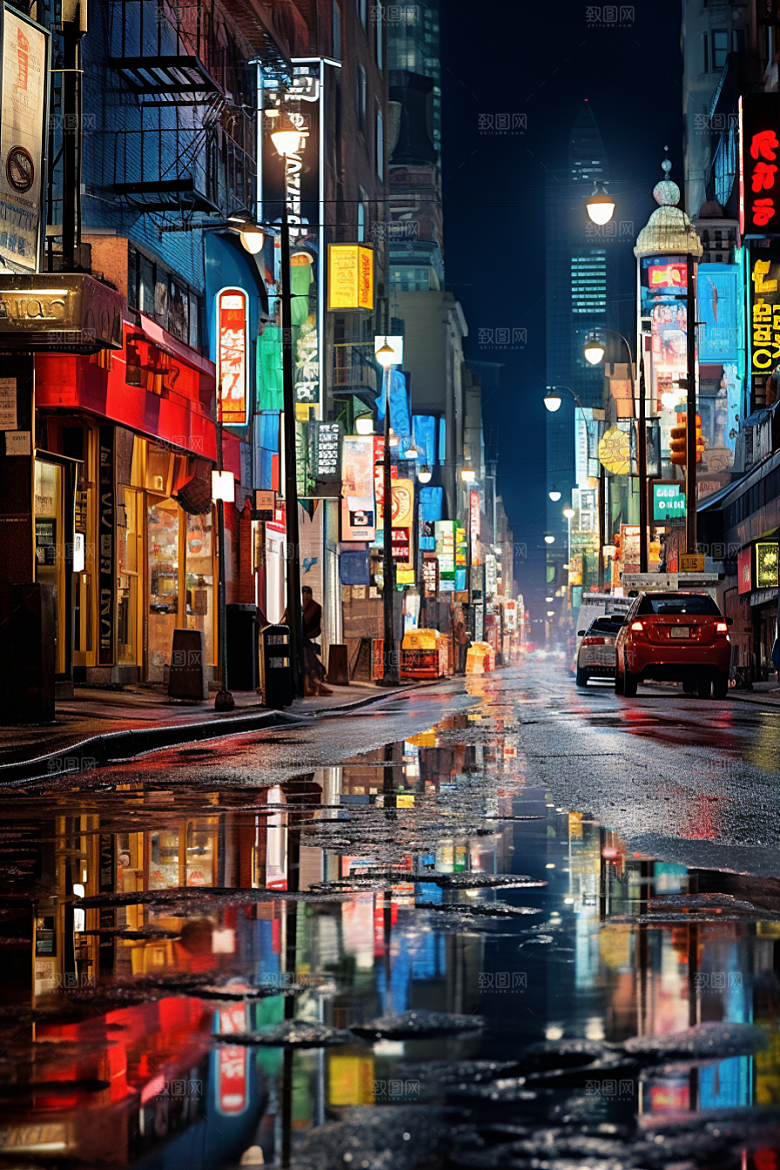 城市街景街市赛博朋克素材