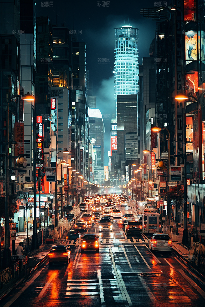 城市街景游戏原画超现实素材