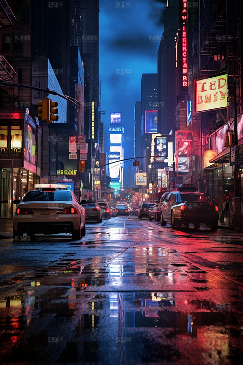 城市街景都市街道素材