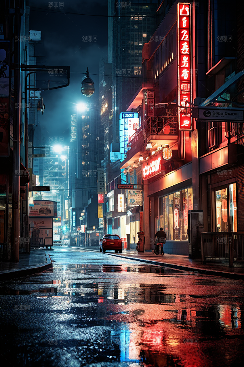 城市街景建筑赛博朋克素材