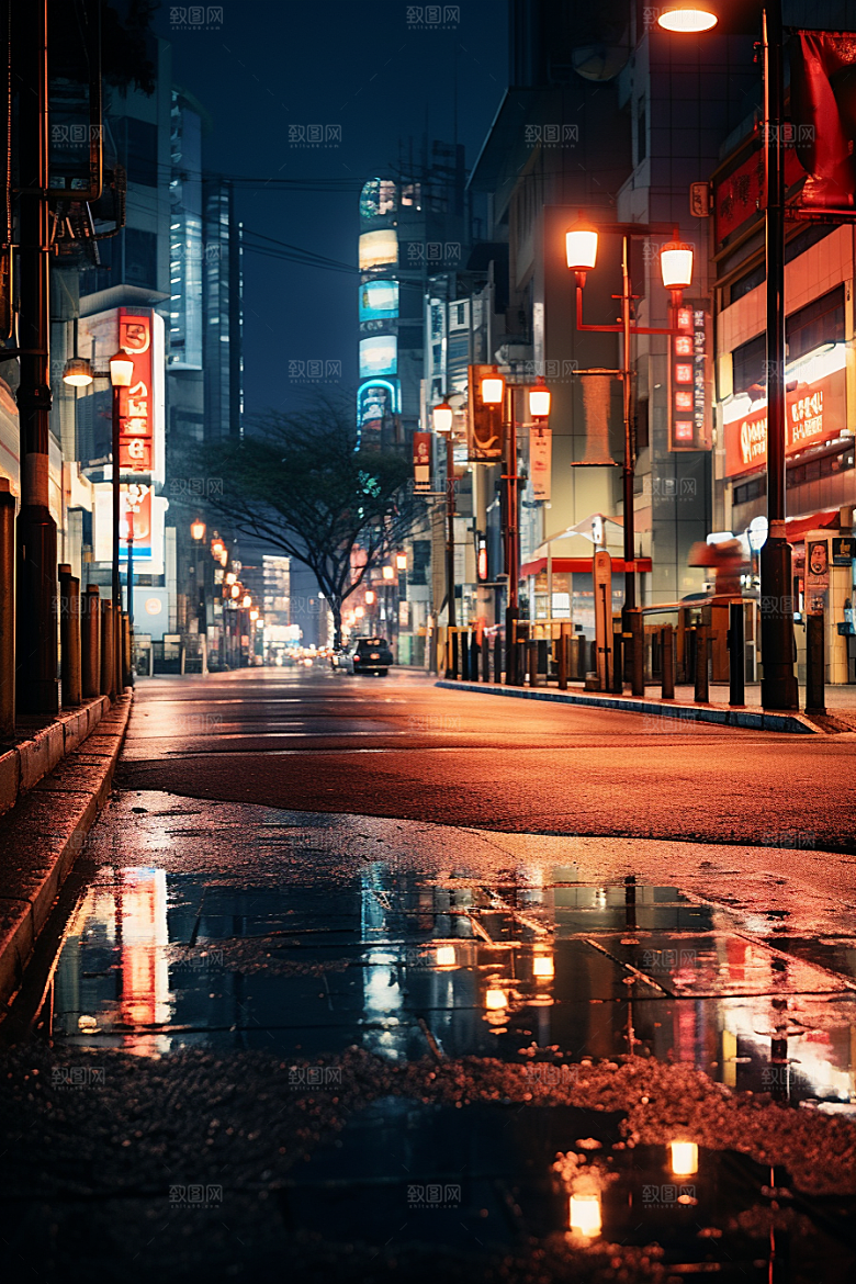 城市街景赛博朋克游戏原画素材