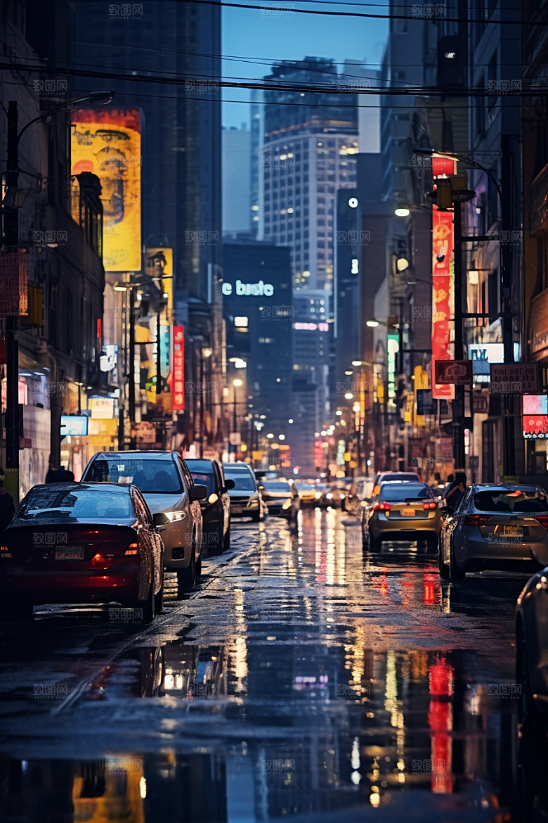 城市街景街市赛博朋克素材