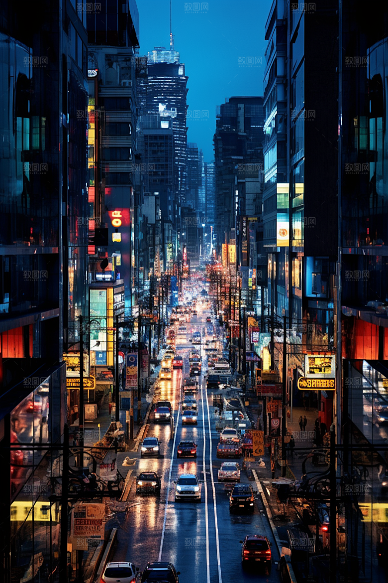 城市街景超现实高清素材