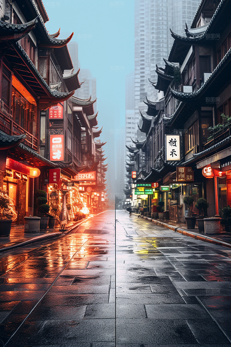 城市街景游戏原画超现实素材