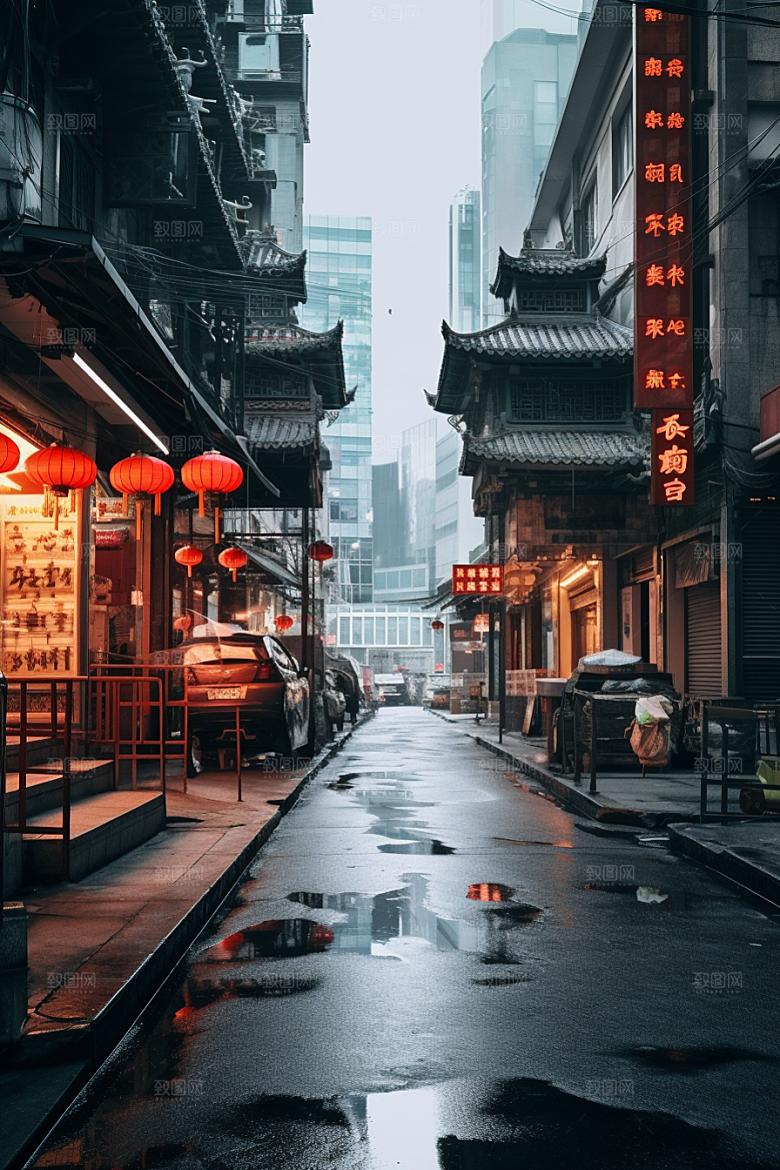 城市街景建筑氛围素材