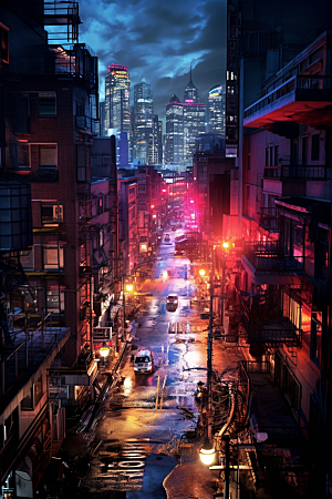 城市街景高清超现实素材