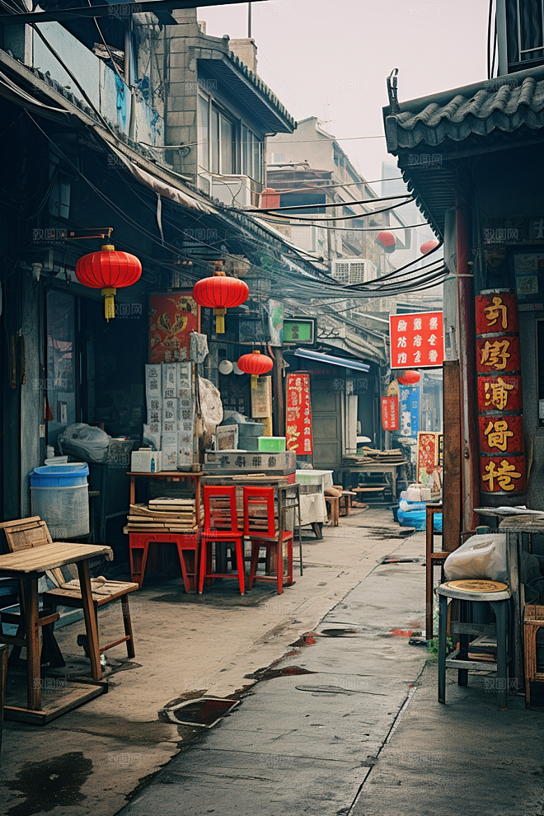 城市街景氛围赛博朋克素材