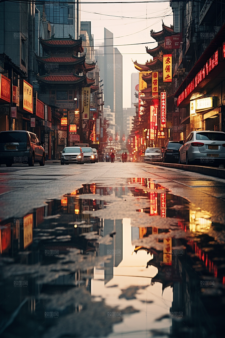 城市街景超现实高清素材