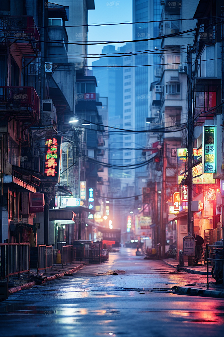 城市街景街道氛围素材