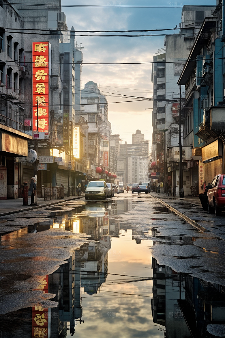 城市街景建筑氛围素材