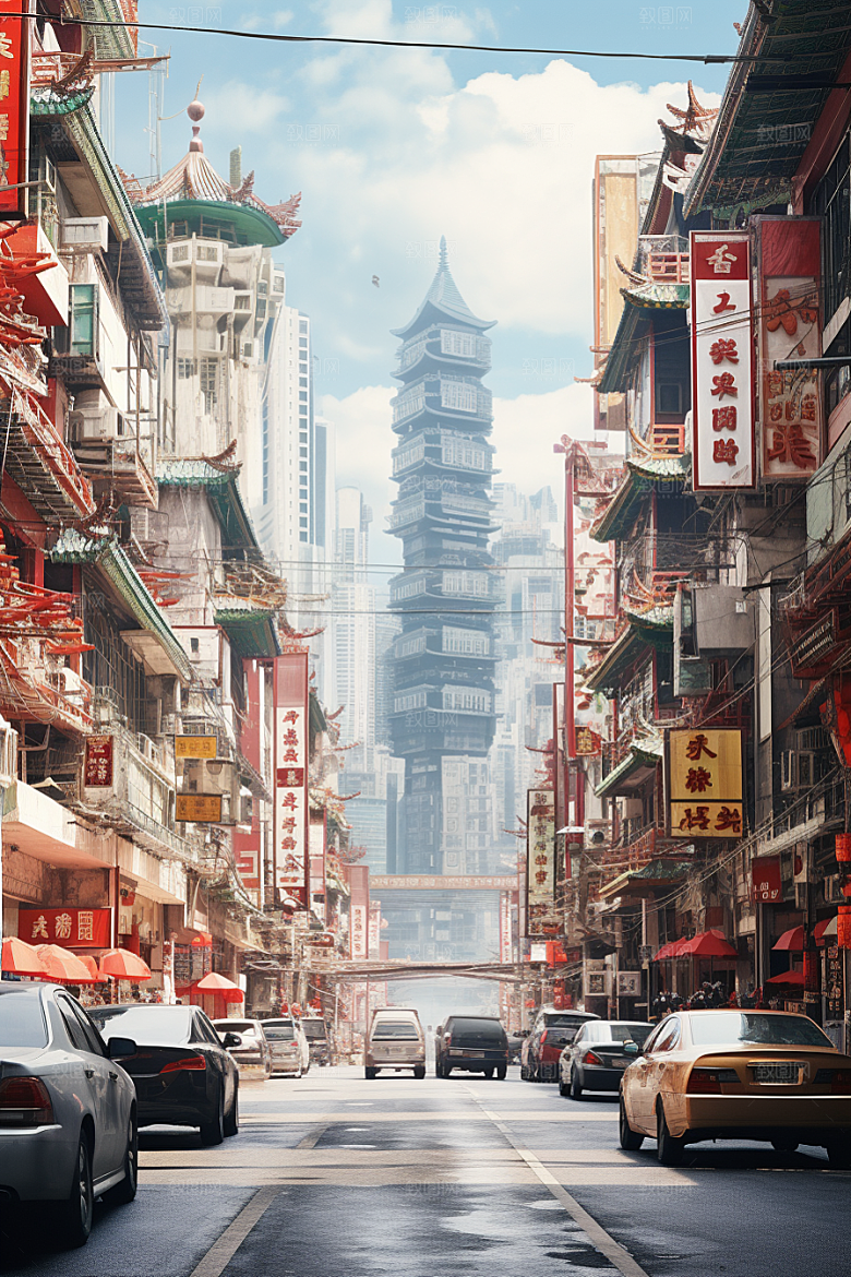 城市街景游戏原画赛博朋克素材