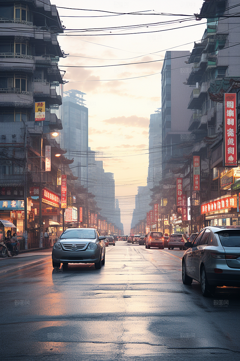 城市街景氛围游戏原画素材
