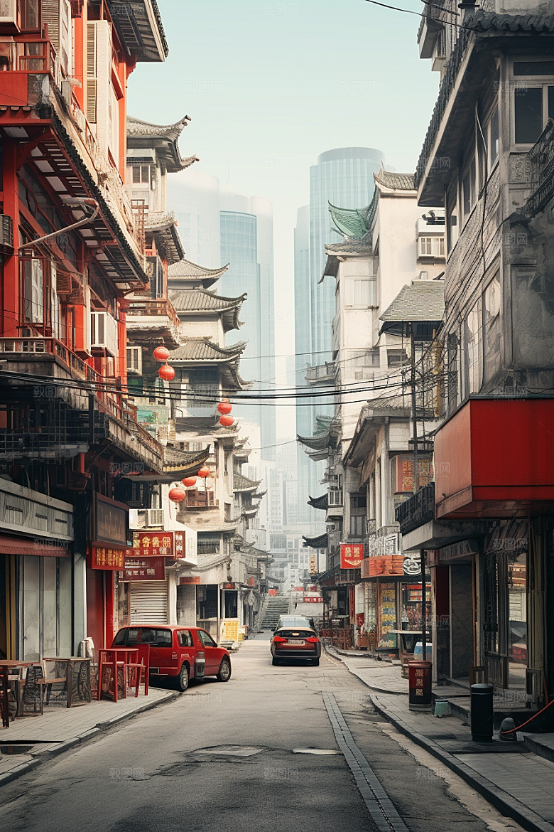 城市街景超现实赛博朋克素材