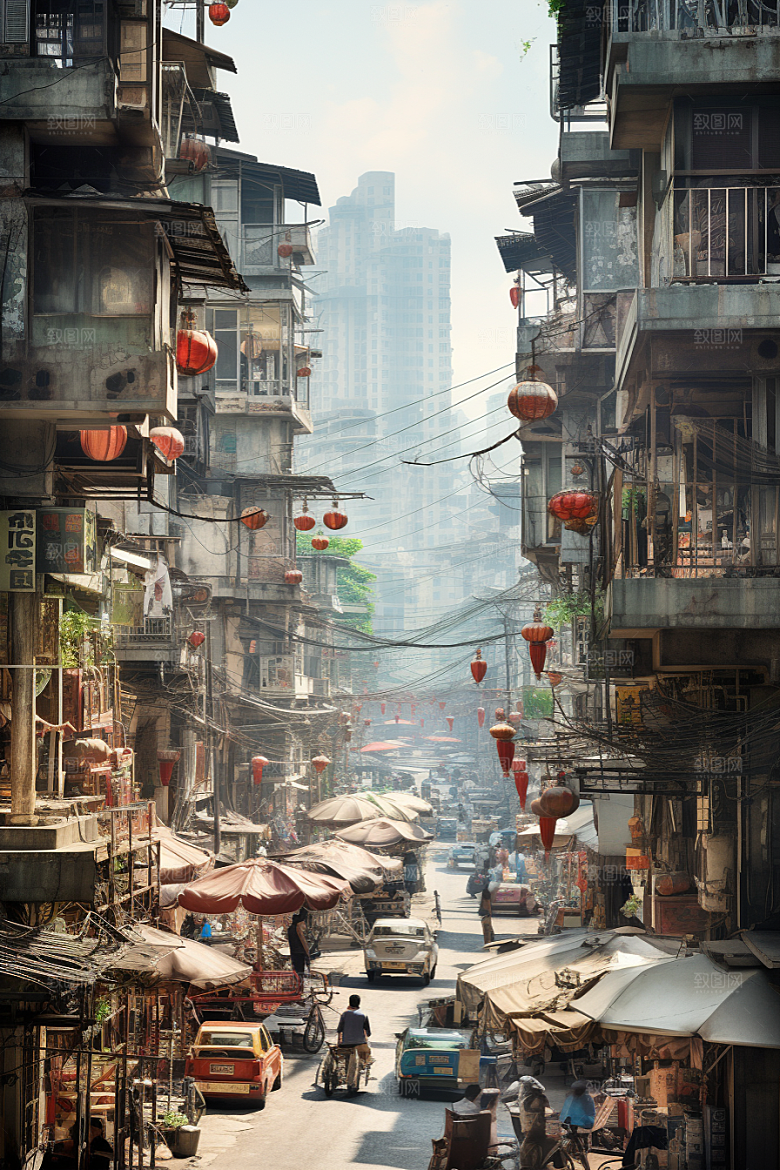 城市街景游戏原画氛围素材
