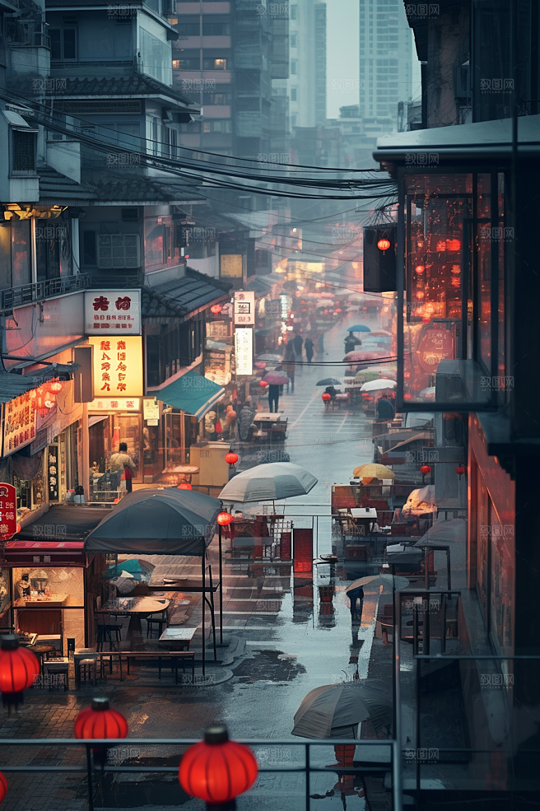 城市街景游戏原画氛围素材
