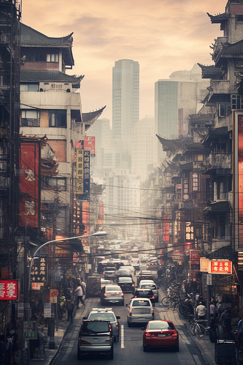 城市街景超现实高清素材