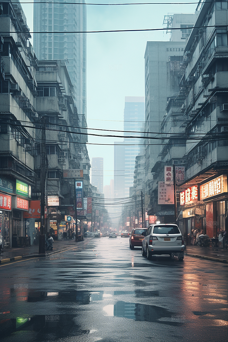 城市街景都市街道素材
